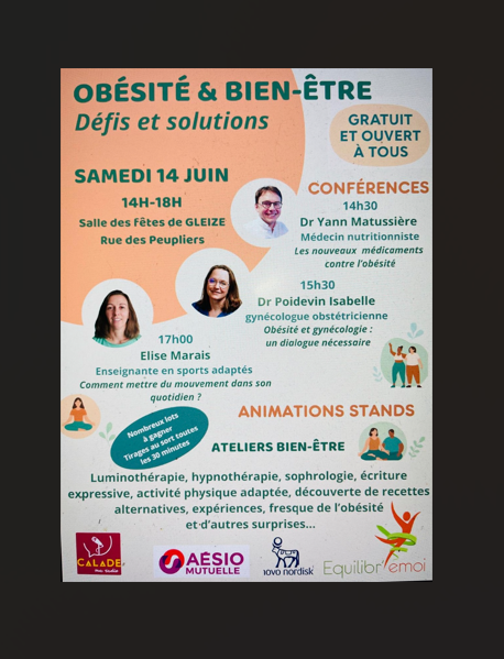 Affiche conférence du 14 juin 2025 - obésité et bien-être