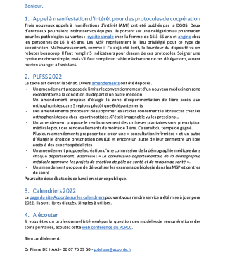 Les nouvelles de pierre du 06 novembre