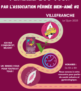 Affiche périnée bus tour 12 juin 10h 18h Béligny - Villefranche